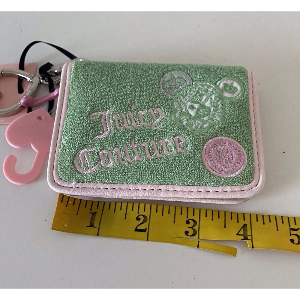 Juicy Couture Retro Green Juicy Girl Rule Card Case Wallet Patches FOB‎ & Charm - Picture 3 of 8